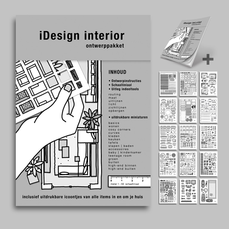 iDesign interior ontwerppakket met uitdrukbare schaalicoontjes